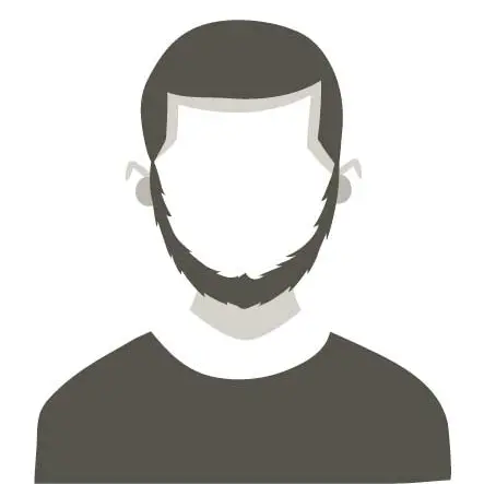 Illustrated male avatar with beard — anonymous client testimonial