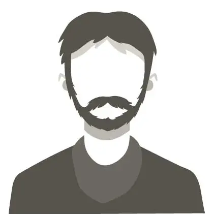 Illustrated male avatar with beard and dark hair — anonymous client testimonial